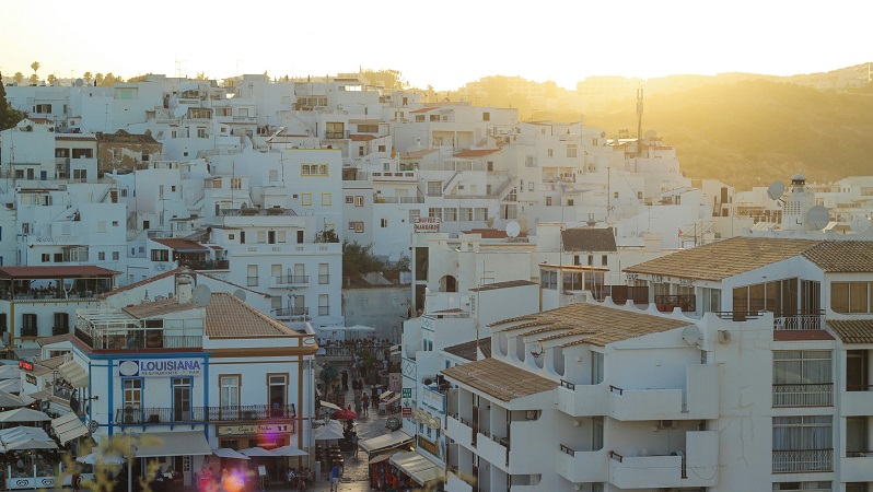 Albufeira i solnedgång